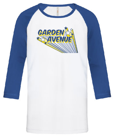 shirt with Garden Avenue name in stars