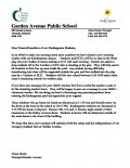 School Letter - New Kindergarten Entry Routine