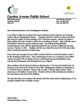 School Letter - New Kindergarten Entry Routine School Letter - New Kindergarten Entry Routine